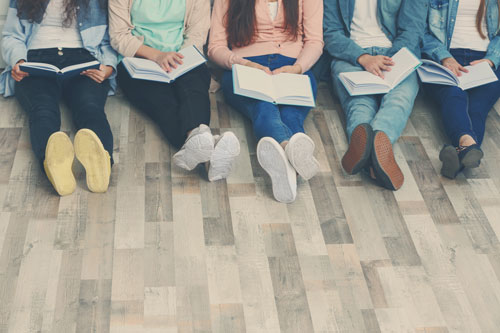 students sitting reading