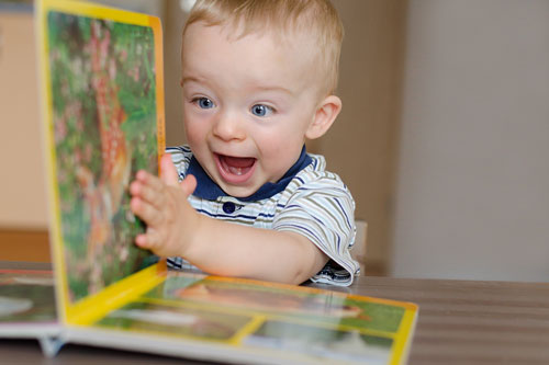 baby with book