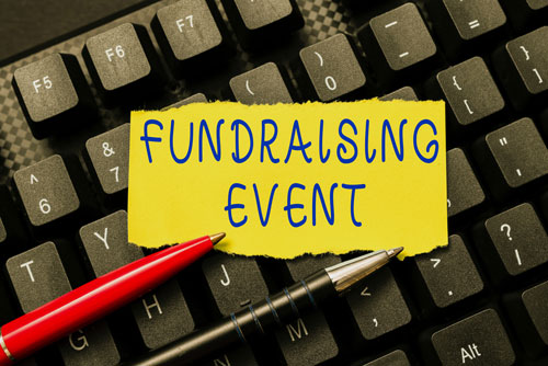 fundraising event over keyboard